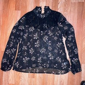 Sheer floral blouse